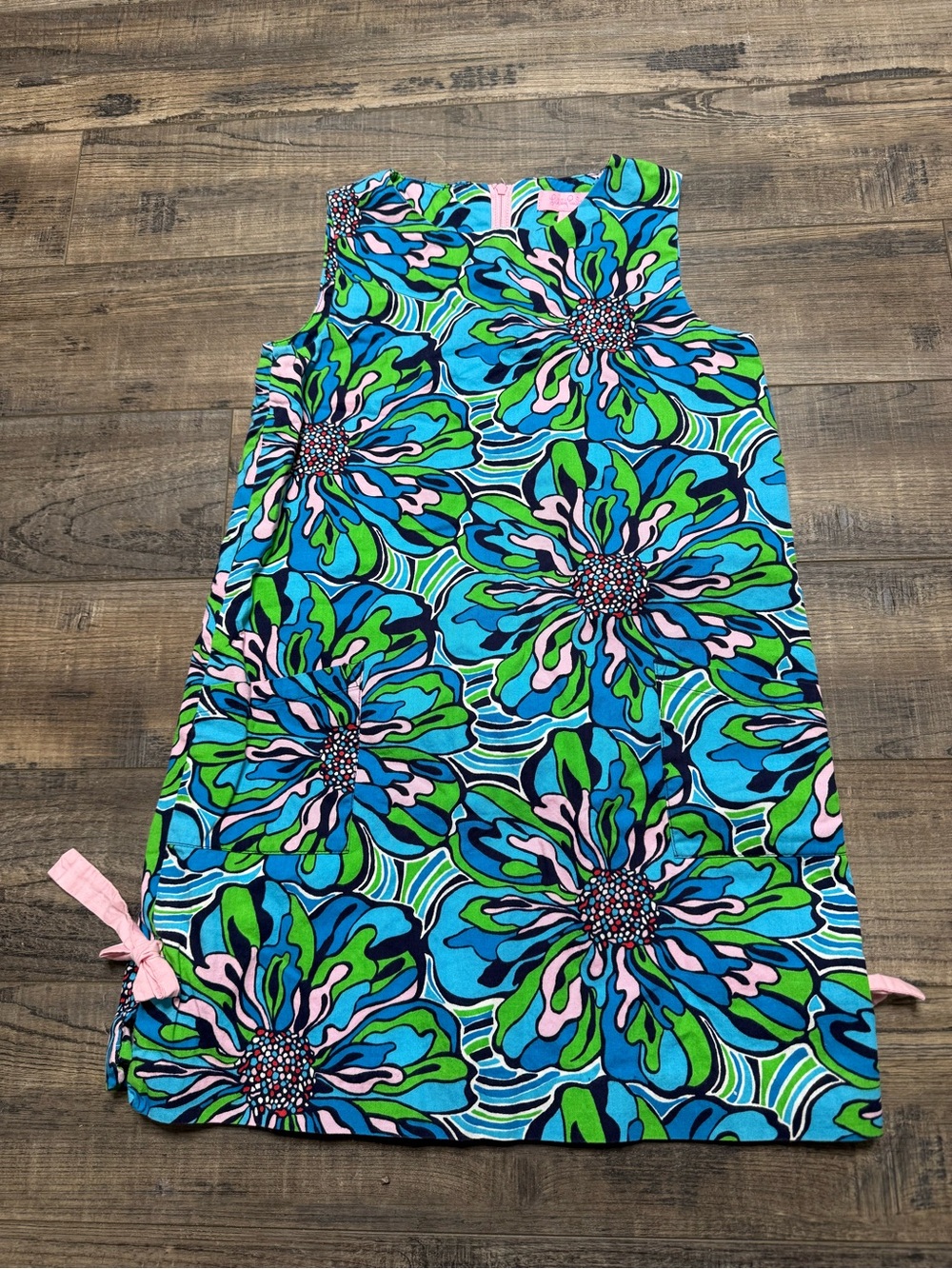 Lilly Pulitzer Blue, Green & Pink Floral Shift Dress Girl's Size 8
